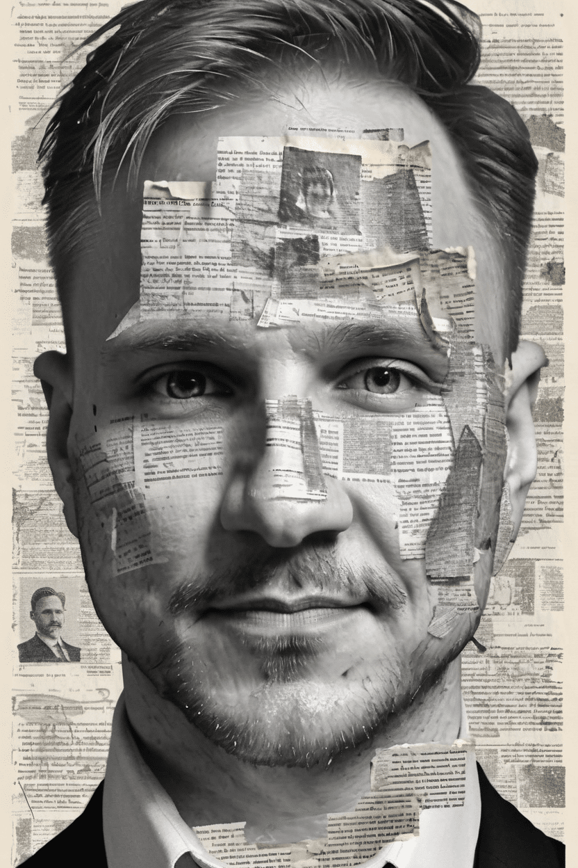 f0d33b11-2-362011-Jonas2-man-face-made-by-pieces-of-book-pages--artistic Jonas – Strategischer Berater und Gründer von Jayways (stilisiertes Porträt).